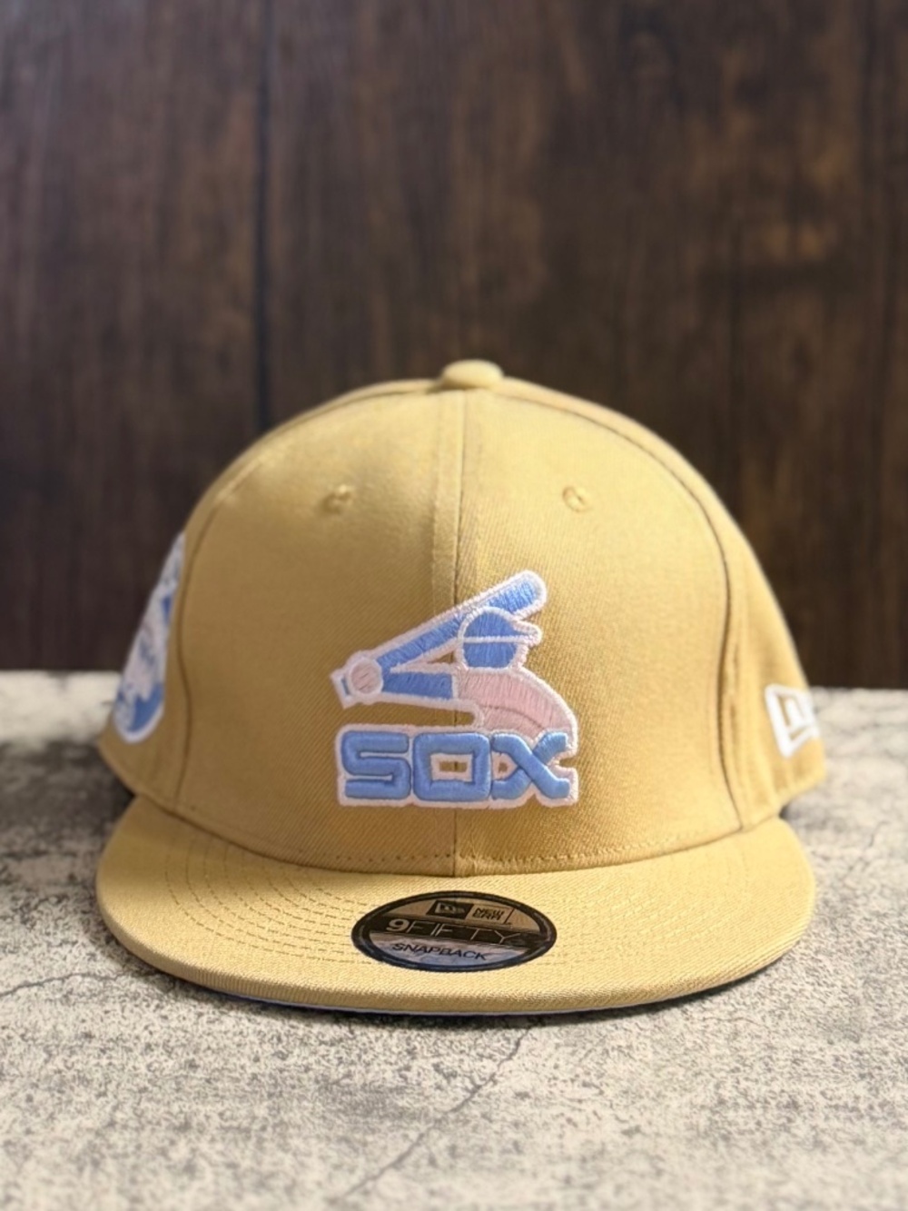 New Era 9FIFTY Chicago White Sox 75 Yr Comiskey Park Tan Blue Snapback OSFA